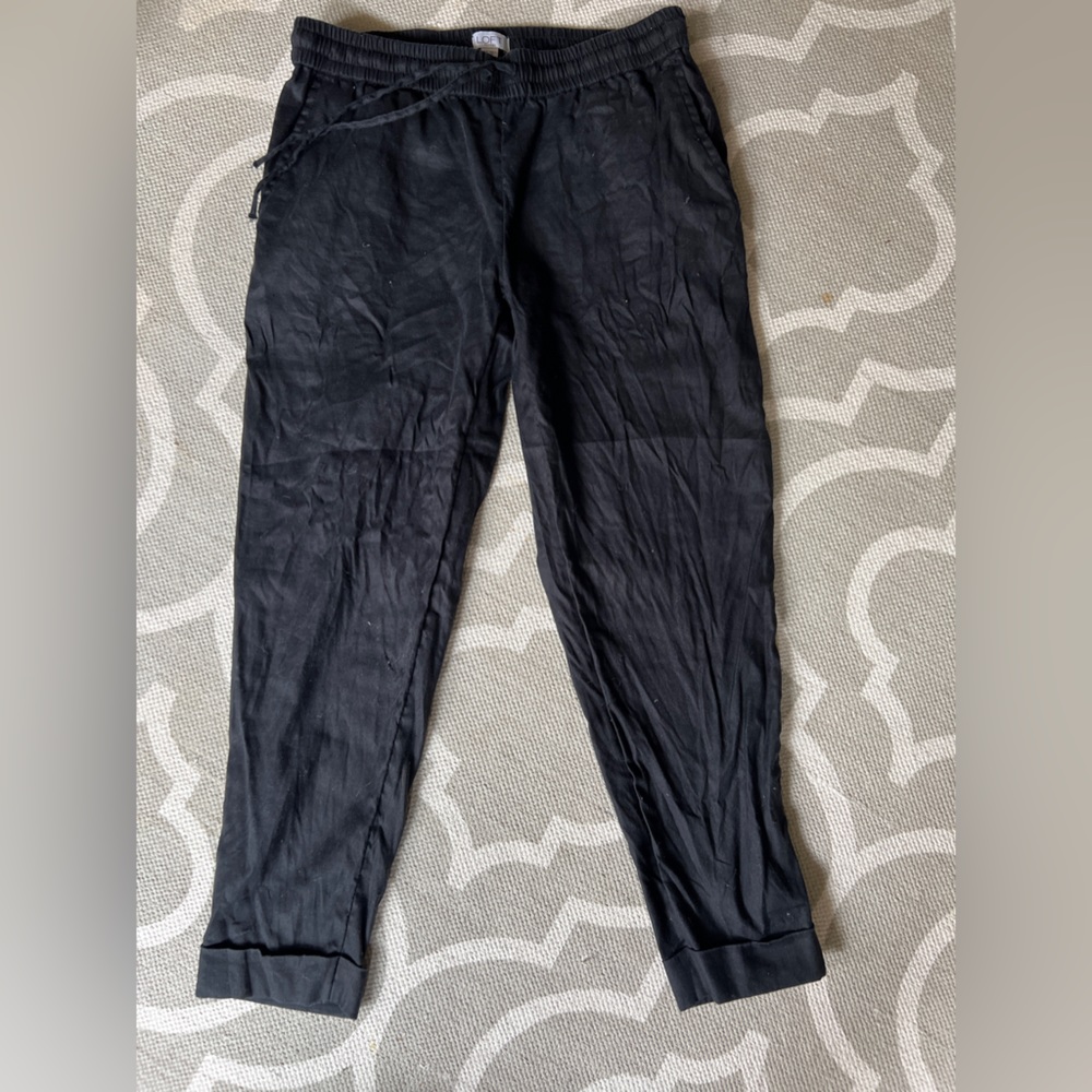 LOFT black linen tapered pant like new